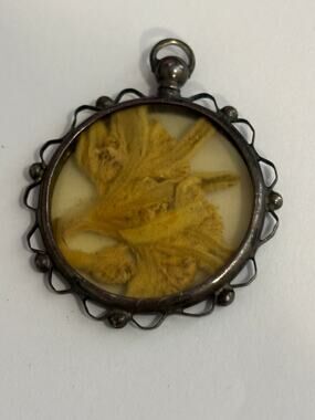 Antique 800 Silver Locket Austrian Edelweiss Flower  Pendant